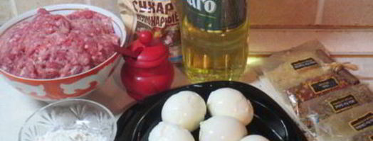 куриные зразы с яйцом и луком и шотландское яйцо. Шаг 10