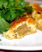 Зразы из картофеля с начинкой из говяжьей печени
