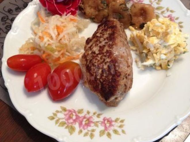 Рецепт зраз из смешанного фарша с сыром и яйцом