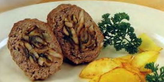 Зразы из свиного окорока с грибами