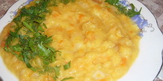 Гороховая каша в микроволновке