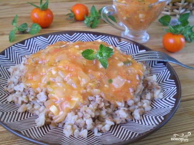 Рецепт гречки под соусом