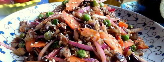 гречка с баклажаном и морковкой. Шаг 17