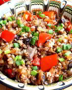 Гречка с грибами и овощами в духовке