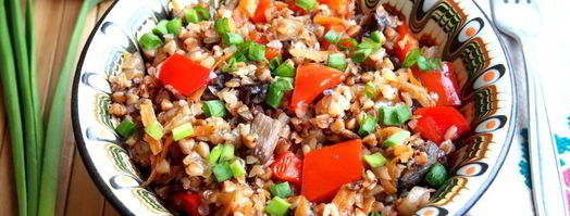 гречка с грибами и овощами в духовке. Шаг 12