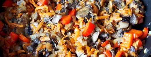 гречка с грибами и овощами в духовке. Шаг 7