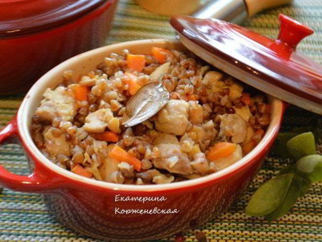 Рецепт гречки с курицей в горшочке