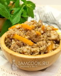 Гречка с мясом в казане