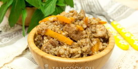 Гречка с мясом в казане