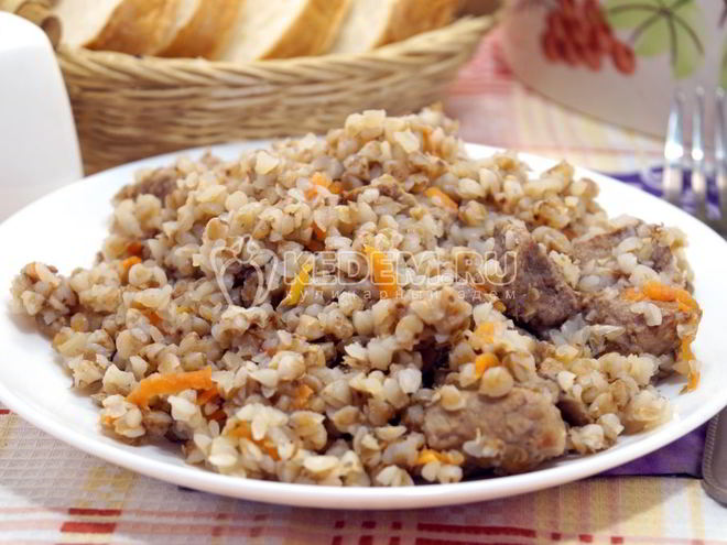 Рецепт гречки с мясом в мультиварке