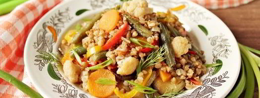 гречка с овощами на сковороде. Шаг 13