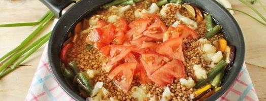 гречка с овощами на сковороде. Шаг 11