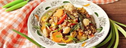 гречка с овощами на сковороде. Шаг 12