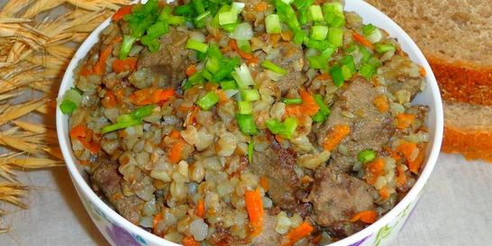 Гречка с печенкой