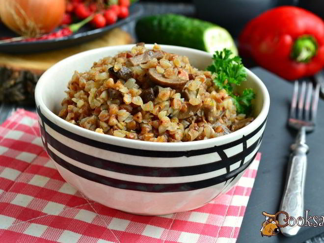 Рецепт гречки с шампиньонами в микроволновке
