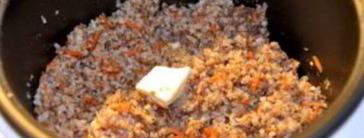 гречка с тушенкой и грибами. Шаг 4