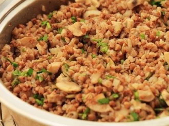 Рецепт гречки, запеченной с грибами