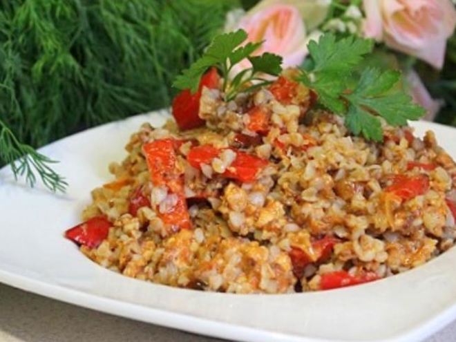 Рецепт гречневой каши с болгарским перцем и фаршем