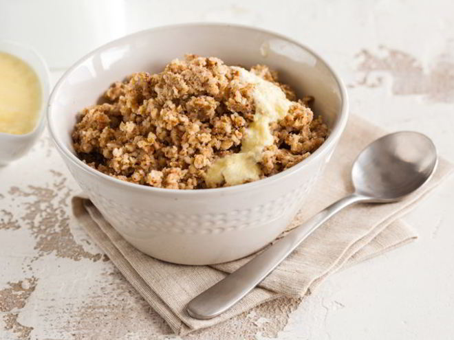 Рецепт каши гречневой пуховой со сливочным соусом