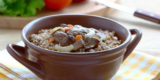 Каша гречневая с печенью