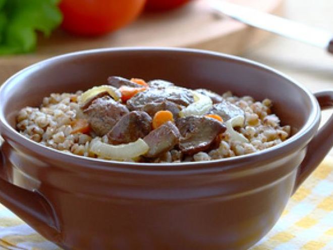 Рецепт каши гречневой с печенью