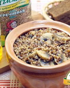 Постная гречка с грибами в горшочке