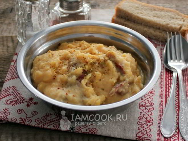 Рецепт каши гороховой с копченостями
