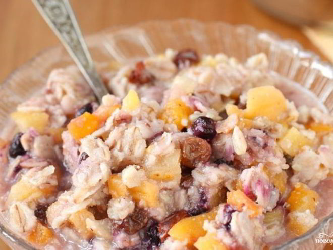 Рецепт каши на воде с сухофруктами