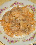 Каша рисовая с курицей на воде