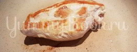 кукурузная каша с курицей и грибами. Шаг 3