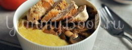 кукурузная каша с курицей и грибами. Шаг 10