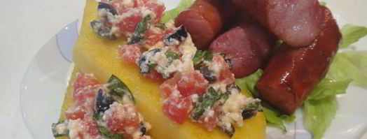 пикантная полента с копченными колбасками. Шаг 7