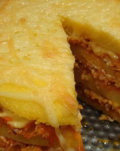 Полента с фаршем и сыром