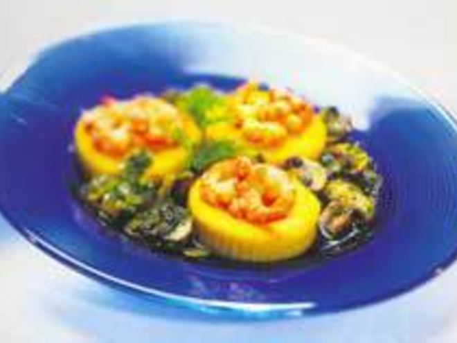 Рецепт поленты с креветками