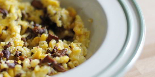 Полента с лисичками