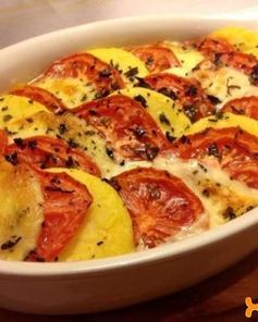 Полента с сыром и помидорами