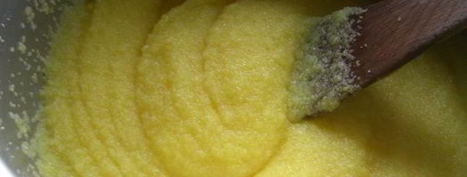 полента со спаржей, голубым сыром и грецкими орехами. Шаг 4