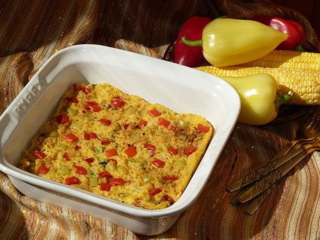 Рецепт запеченной поленты с овощами