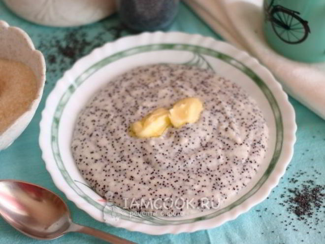Рецепт манной каши на молоке с маком