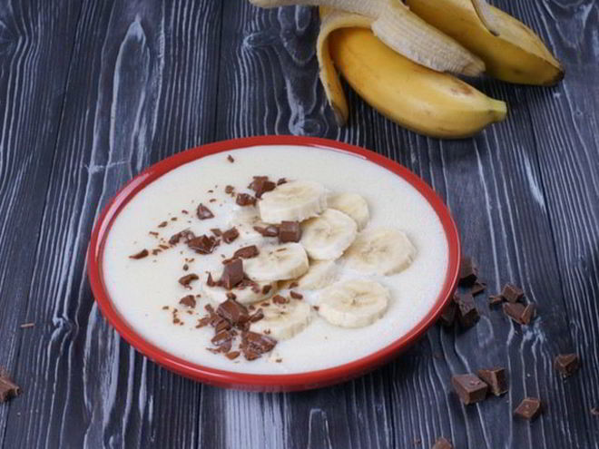 Рецепт манной каши с бананом