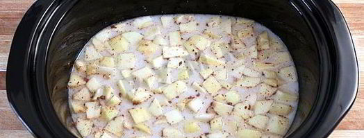 ночная овсяная каша с яблоками и орехами в мультиварке. Шаг 4