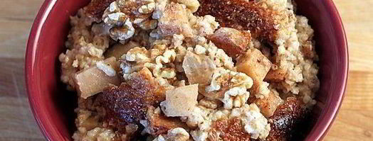 ночная овсяная каша с яблоками и орехами в мультиварке. Шаг 7