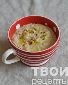 Овсяная каша с сыром и оливковым маслом