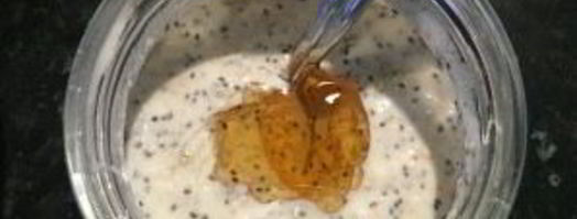 овсянка в банке с отрубями и фруктами. Шаг 6