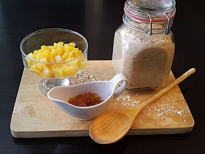 Рецепт тропической овсянки в банке