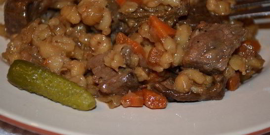 Каша перловая с говядиной