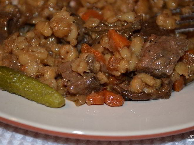 Рецепт каши перловой с говядиной