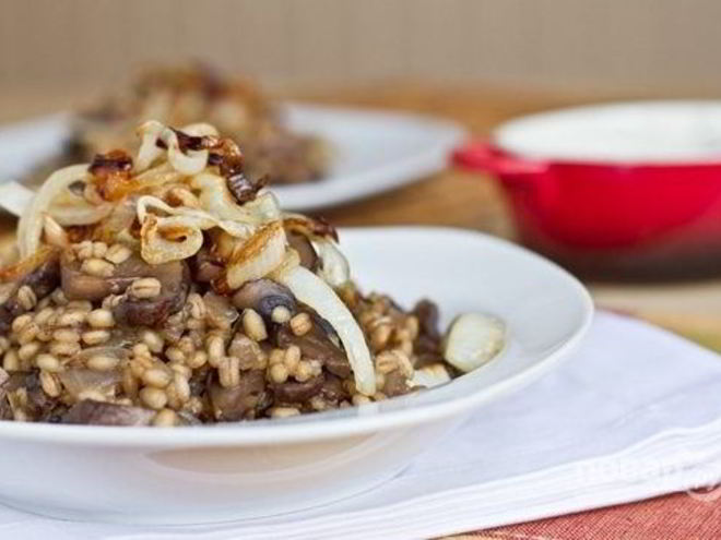 Рецепт каши перловой с грибами