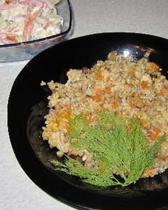 Каша с курицей и курагой