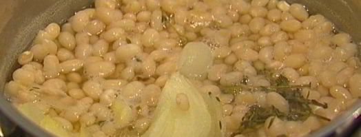 перловая каша с фасолью, тыквой и беконом. Шаг 4